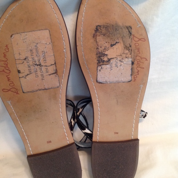Sam Edelman Genuine calf hair croc footbed sandal - Picture 5 of 6